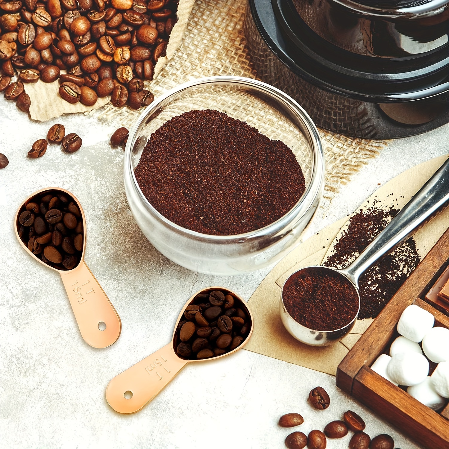 Stainless Steel Coffee Scoop Tablespoon Measuring Spoon Coffee Scoop 15ml  Long Handle Coffee Spoons