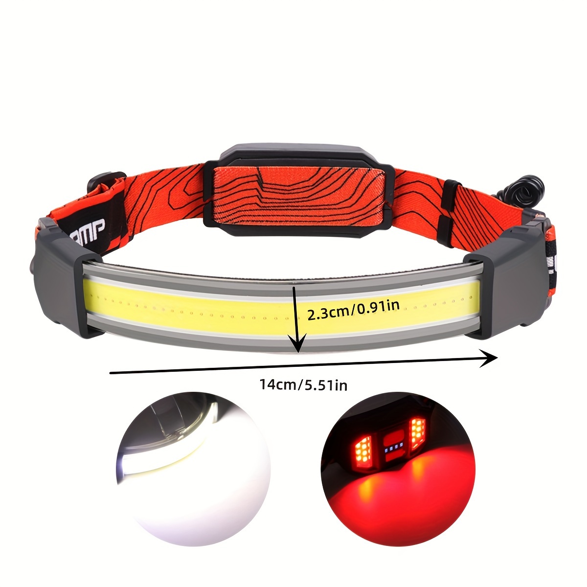 Linterna frontal LED, paquete de 2 lámparas de cabeza recargables, sensor  de movimiento, barra de luz Flex Pro de 270° de haz ancho, luz de cabeza