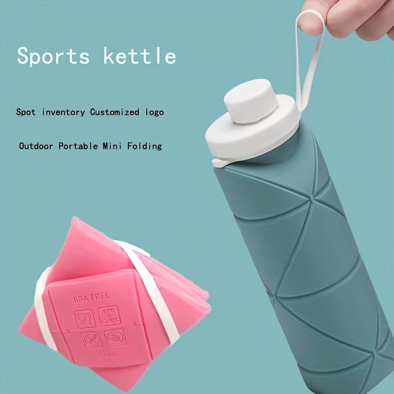 Foldable Outdoor Sports Water Bottle With Convenient Silicone Cup