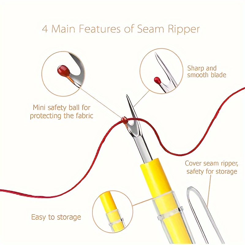 

5pcs Sewing Seam Rippers, Handy Stitch Rippers For Sewing Crafting Removing Threads Tools Sewing Thread Removers Kit, Hand-held Stitch Ripper Sewing Tools