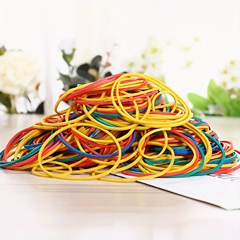 Colored Rubber Bands 38mm Dia. 100-200 Pcs Office School Elastic Bands