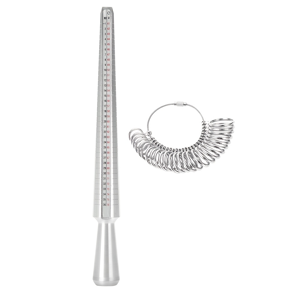 Ring Sizer Measuring Tool, 0-13mm Aluminum Ring Mandrel Ring Sizer Guage, 4  Sizes Ring Measurement Stick Metal Mandrel Finger Sizing Measuring Tool Set  For Women Men Rings Making Measuring