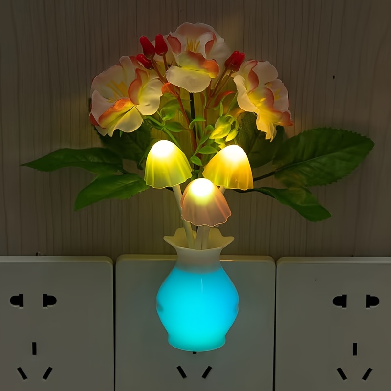 Us Standard Smart Night Sense Led Lily Vase Colorful Night - Temu