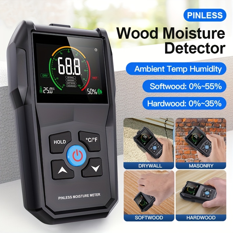 Humidimètre numérique avec écran LCD, détecteur d'humidité du bois