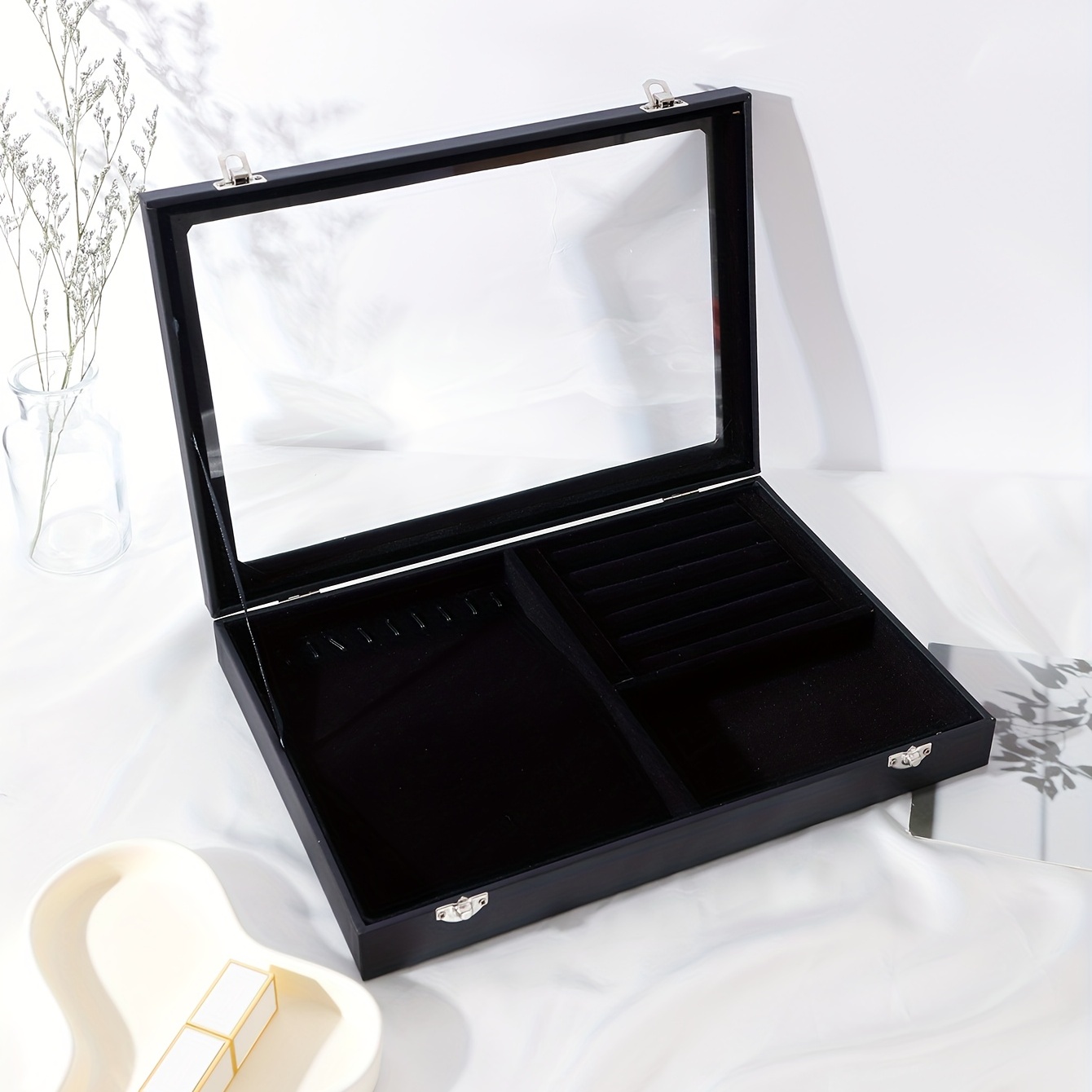 Leather Jewelry Display Box for Earrings Necklaces Bangles