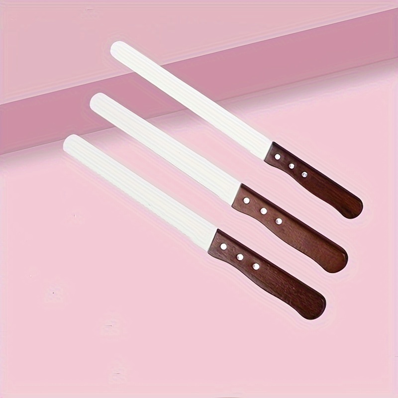 10Inch Stainless Steel Cake Knife Plastic Handle Baking Pastry Spatulas  Serrated Bread Knife Kitchen Baking Tool