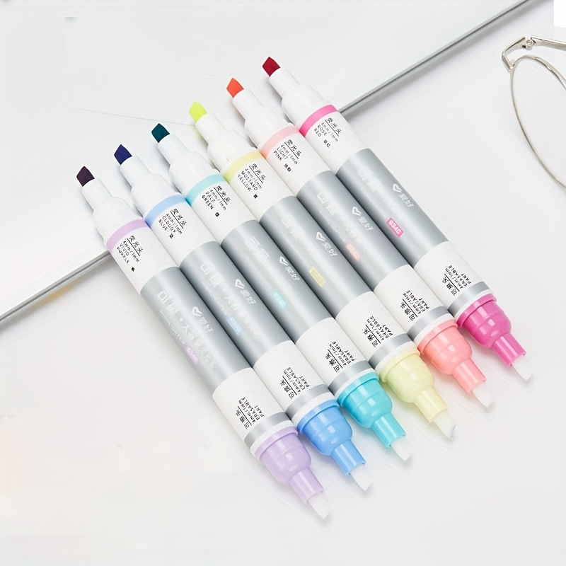 Double-headed Highlighter Large-capacity Erasable Color Marker Stroke Key Marker  Pen Hand Account Fluorescent Fluorescent Pen - Temu United Arab Emirates