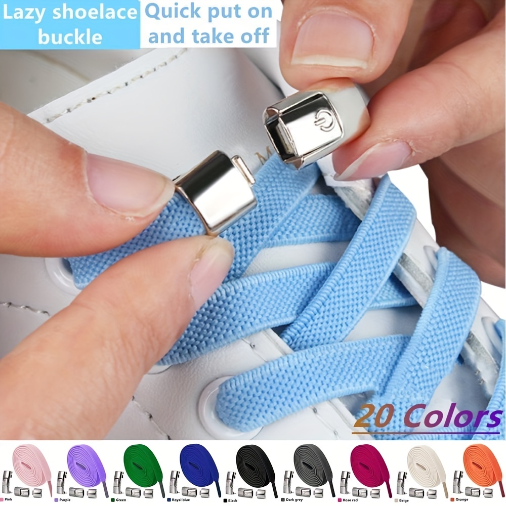 Automatic Rotating Buckle Decor Shoelace No Tie Quick Lock Shoe
