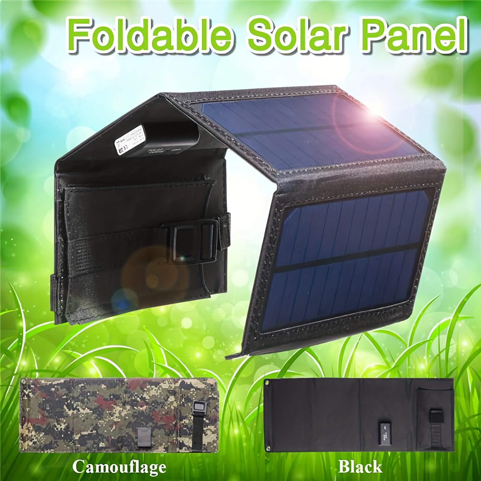 1pc Kit Panel Solar Plegable Usb Sunpower Paquete Banco - Temu Chile