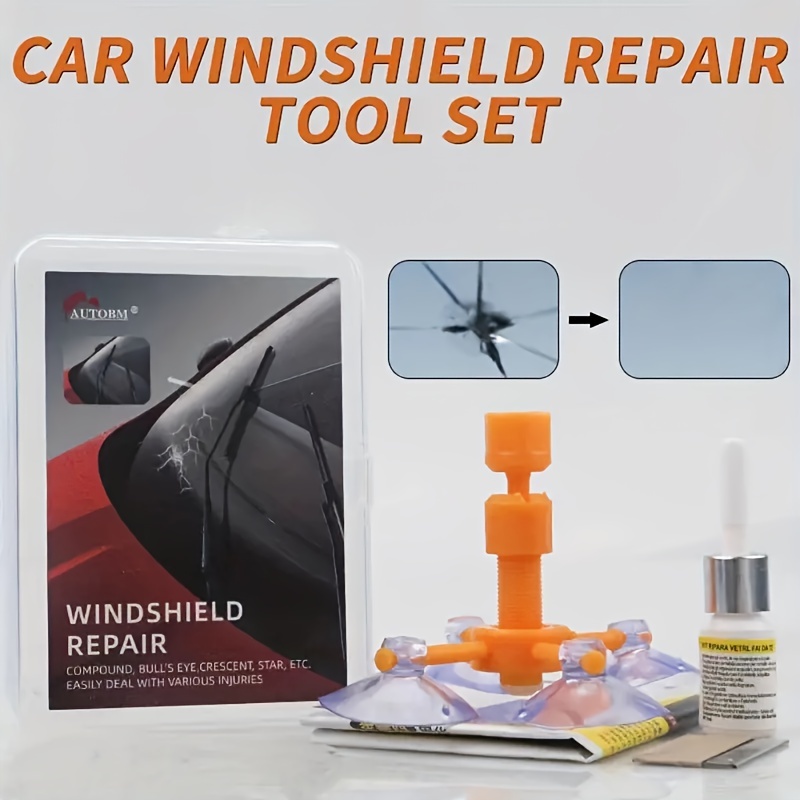 Kit de réparation de pare-brise de voiture de bricolage Outil de réparation  de vitre de pare-brise pour les fissures de demi-lune Bullseye Star ou les  fissures combinées
