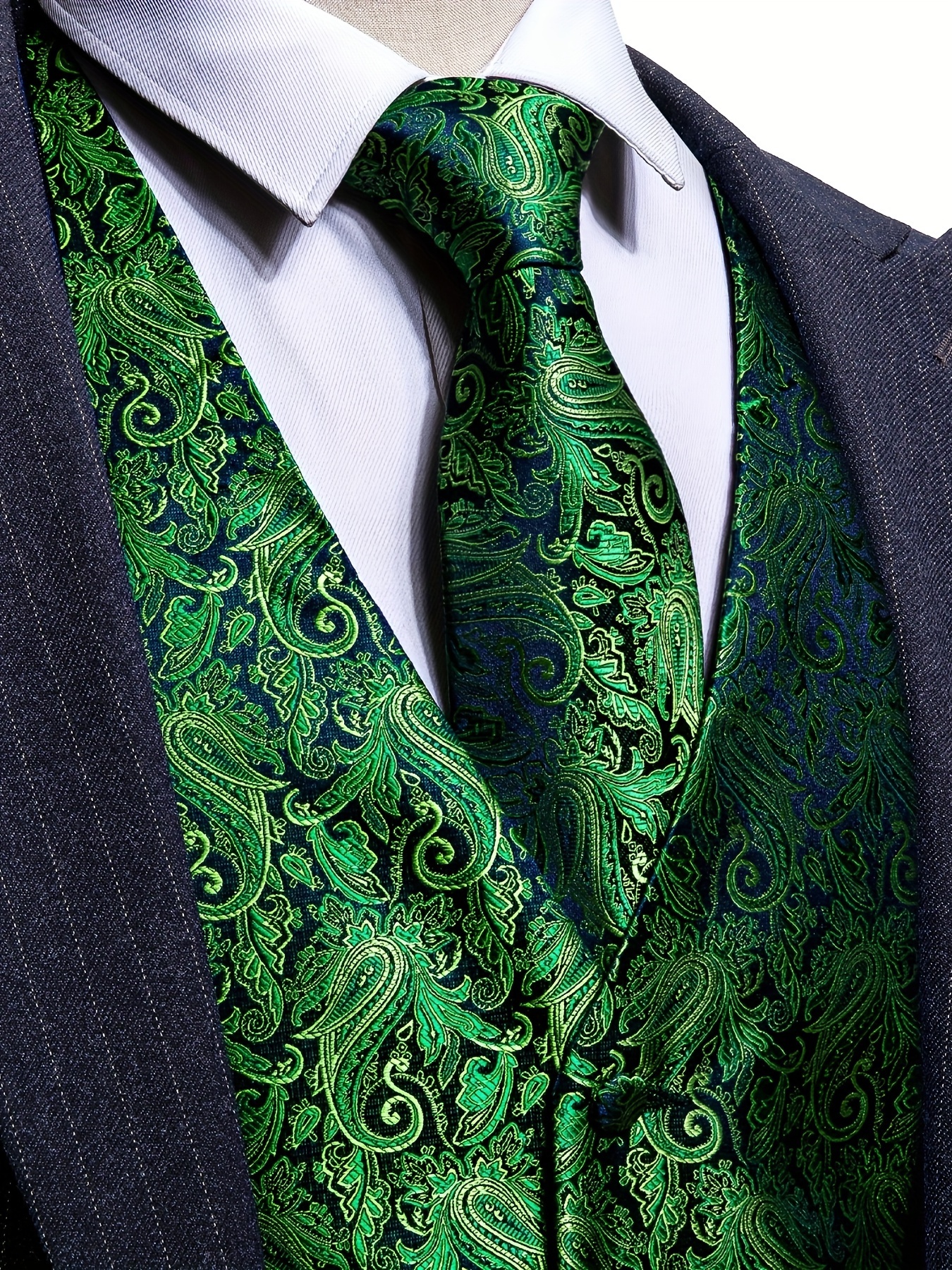 Green shop paisley waistcoat