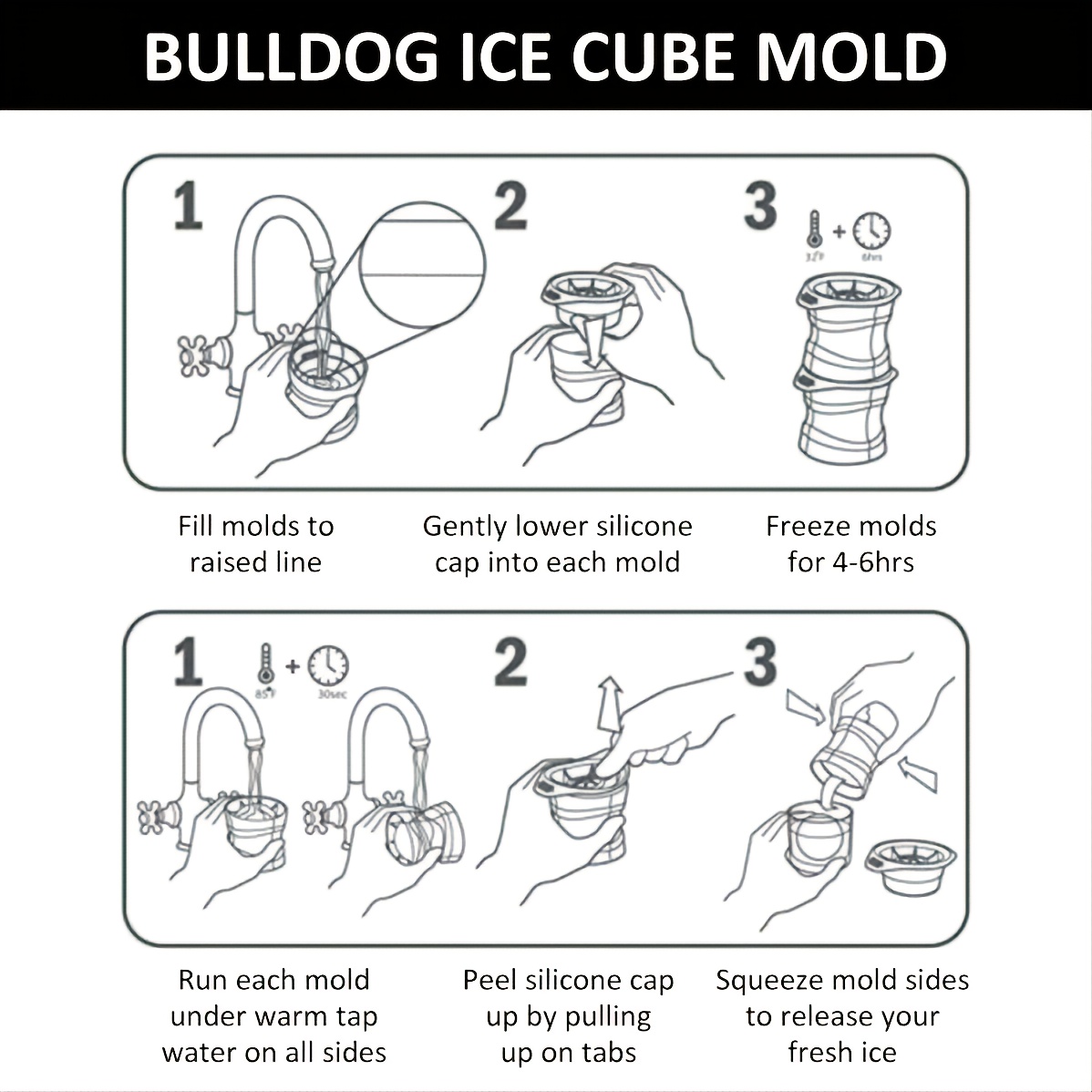 1pc, Silicone Ice Cube Tray Bulldog Ice Mold Creative Whiskey Ice