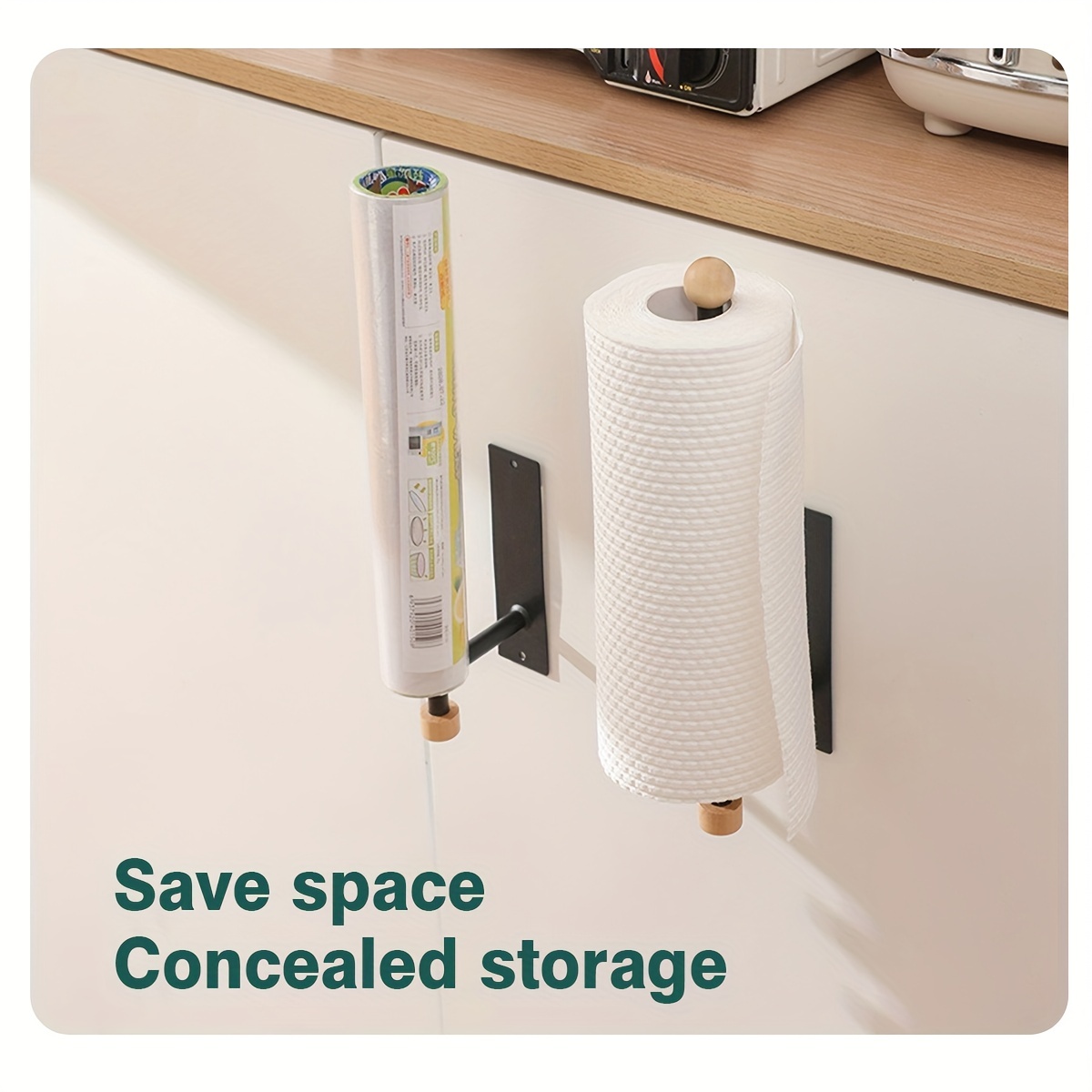Space-Saving Wall-Mounted Metal Paper Towel Holder with Shelf