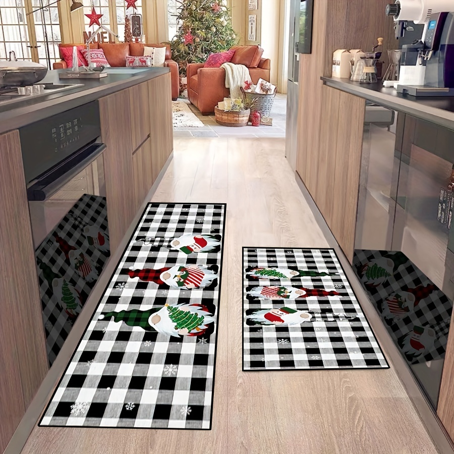 Soft Kitchen Mat, Christmas Gnome Non-slip Oil-proof Floor Mat, Waterproof  Runner Rug, Dirt-resistant Floor Mat, Entrance Doormat, Kitchen Living Room  Laundry Bathroom Water-absorbing Floor Mat Set, Room Decor, Xmas Home Decor  