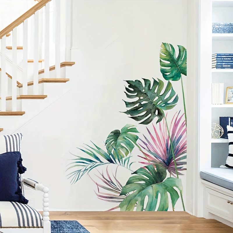 Adesivi murali piante esotiche, decorazioni da parete per la casa