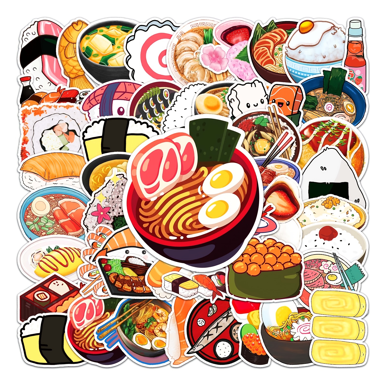 Cartoon Food Stickers Small Size Stickers Cute Cartoon - Temu
