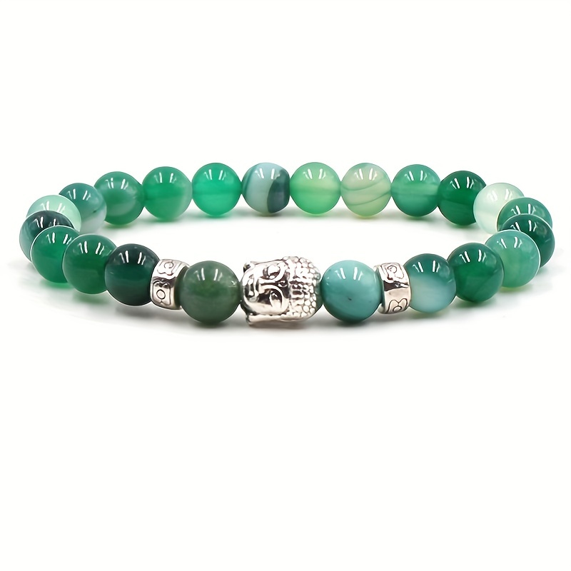 Natural Agate Stretch Hand String Yoga Buddha Bracelet