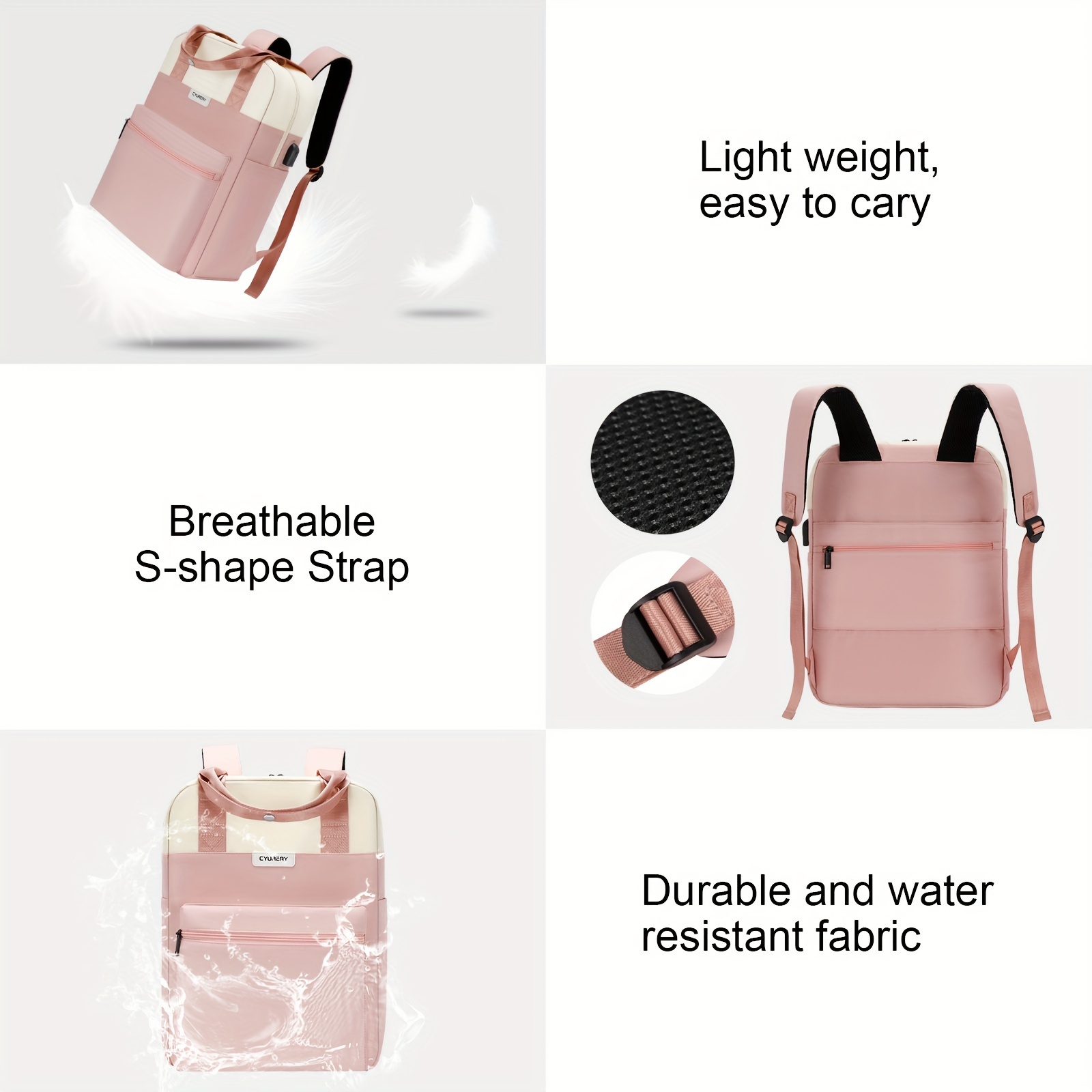 Laptop Backpack Women, Computer Backpack Women, Lightweight Backpack for  Travel, Stylish Women Work Bag, College Casual Daypack 15.6 Inch,  Waterproof