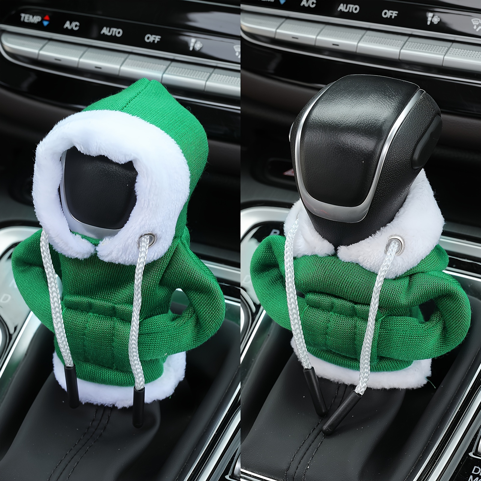 Santa Claus Car Gear Shift Cover Hoodie, Fashionable Mini Hooded Sweatshirt  For Auto Gear Stick Shifter Knob, Christmas Gifts