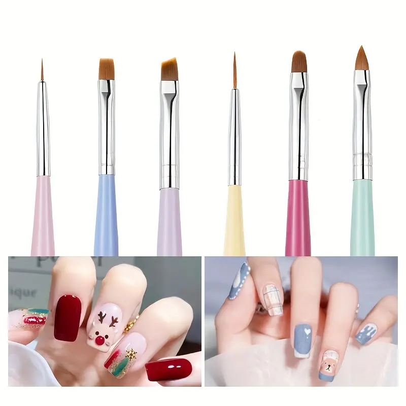 Set Pennelli Unghie In Gel Pennello Sottile Nail Art - Temu Italy