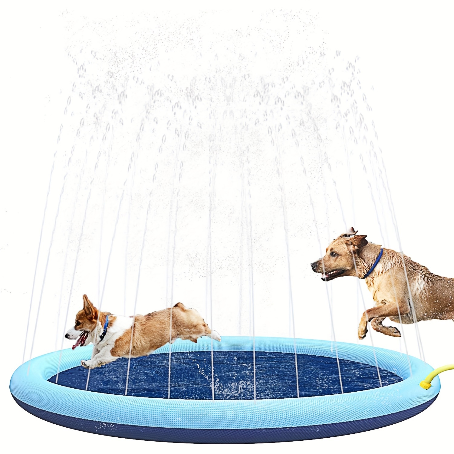 

1pc 220cm/ 86.6in Splash Sprinkler Pad For Dogs, Non-slip Thicken Dog Pool With Sprinkler, Thicken Sprinkler Pool, Summer Outdoor Dog Paddling Pool, Backyard Fountain Play Mat For Dogs