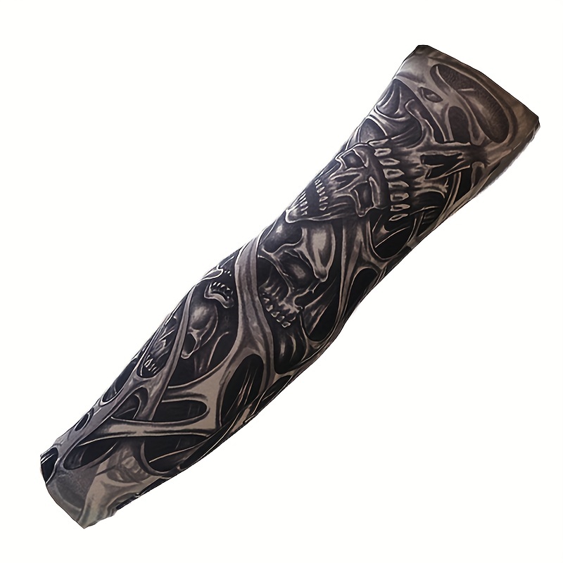 Qpout 15piezas Brazo tatuajes mangas para hombres mujeres,unisex tribal  calavera flor serpiente moda tatuajes mangas ciclismo al aire libre  baloncesto protector solar nylon elasticidad tatuajes mangas - Swiss Cycles