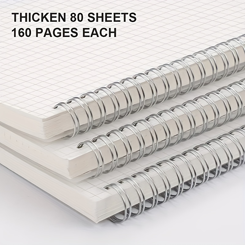 

160 Pages A5/b5 Ring Spiral Notebook, Grid/lined Loose-leaf Notepad, Diary Memo, Soft-set Notebook, Office Supplies Student School 5.8*8.8 Inches 7.2*10.4 Inches