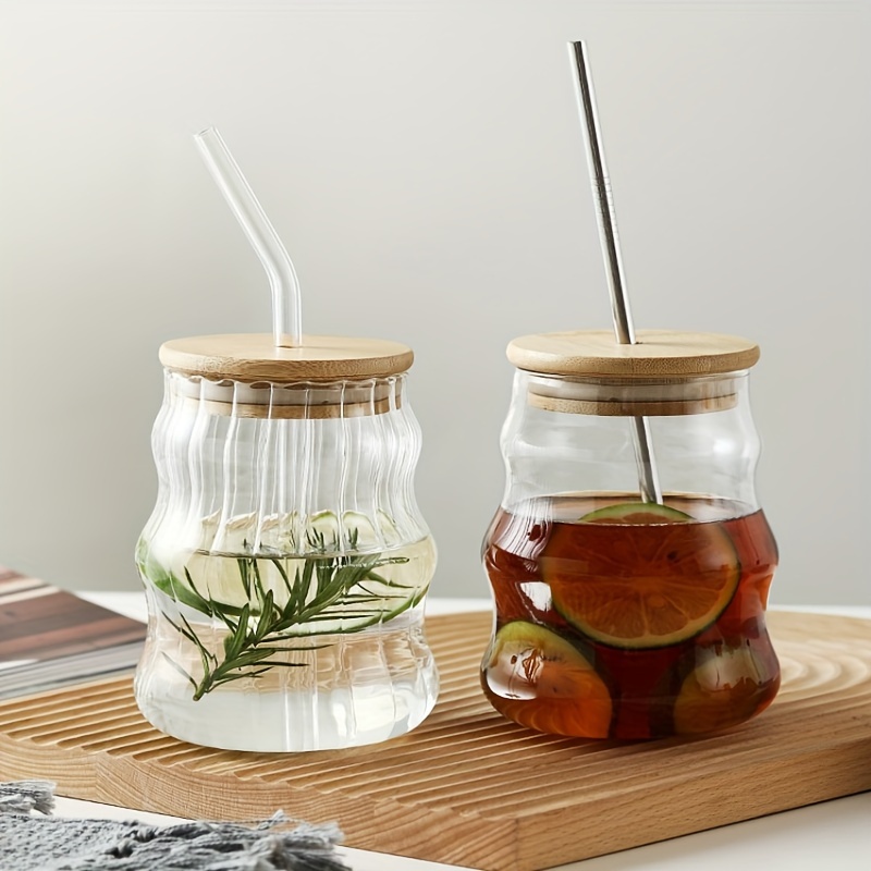 Flamingo Glass Cup with Lid with Straw  Jar, Glass mason jars, Breakfast  in a jar