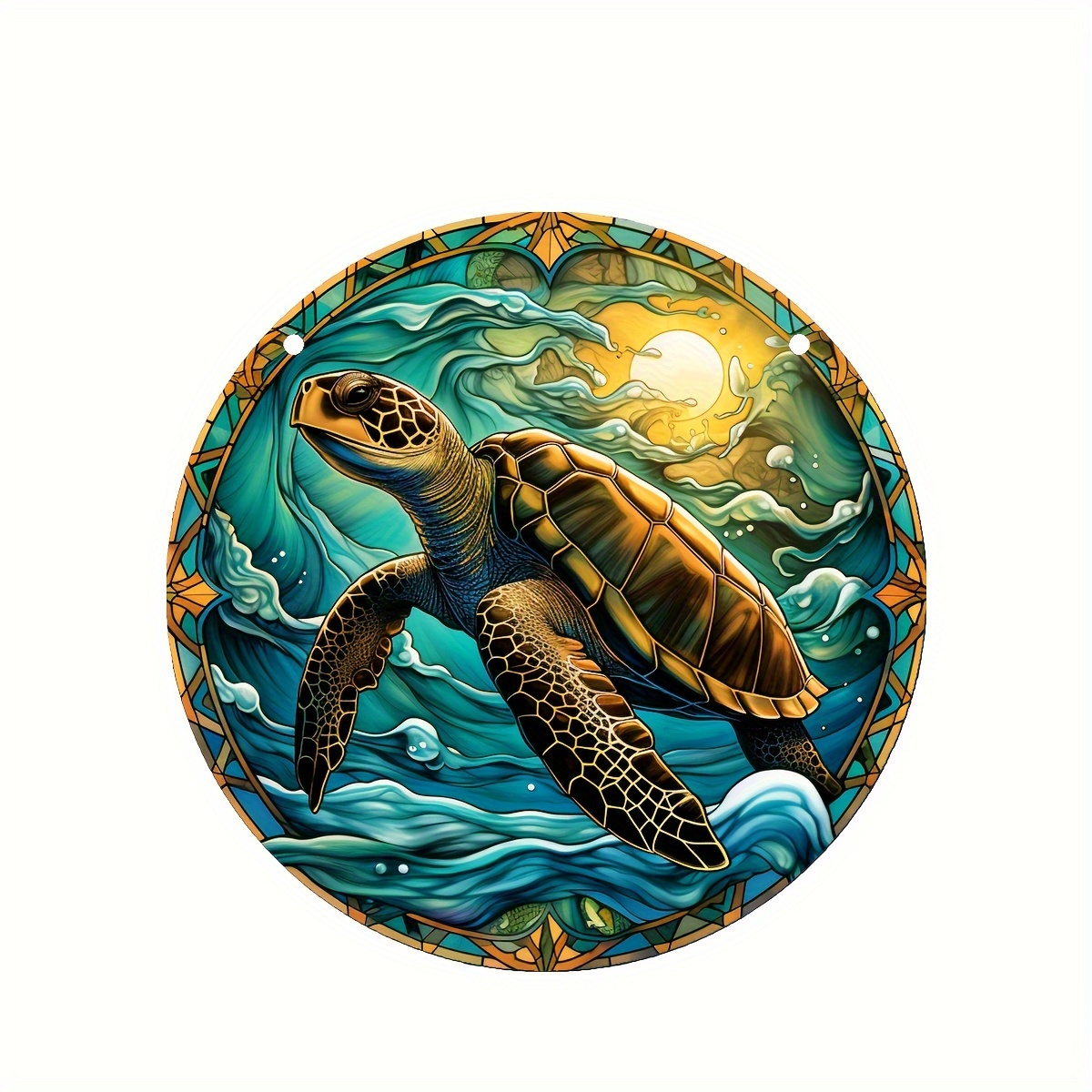 Se Turtle Decor Stined Glss Window Hnging,Ocen Kuwit | Ubuy