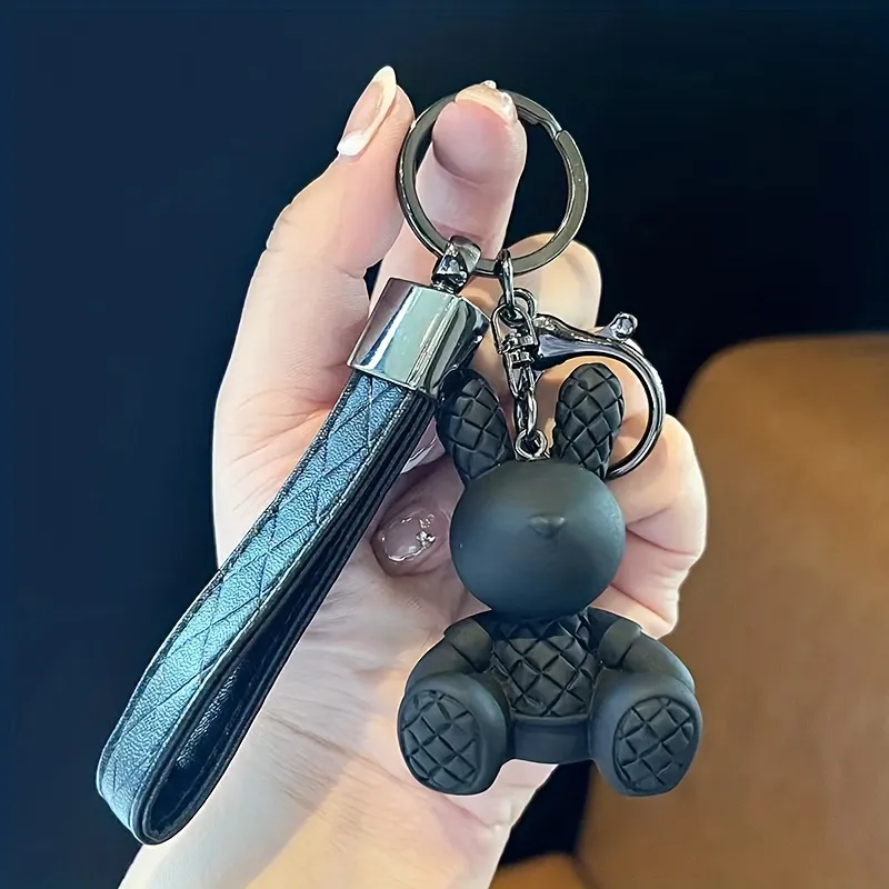 Resin Bamboo Braided Rabbit Keychain Key Chain Couple Pendant Car Ornament  - Temu Croatia