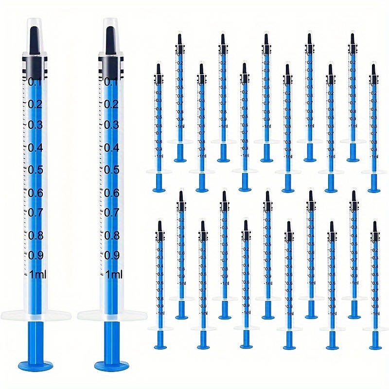 

24pcs 1ml Syringes For Liquid, Plastic Syringes With Measurement, Waterproof For Scientific Labs, Feeding Pets