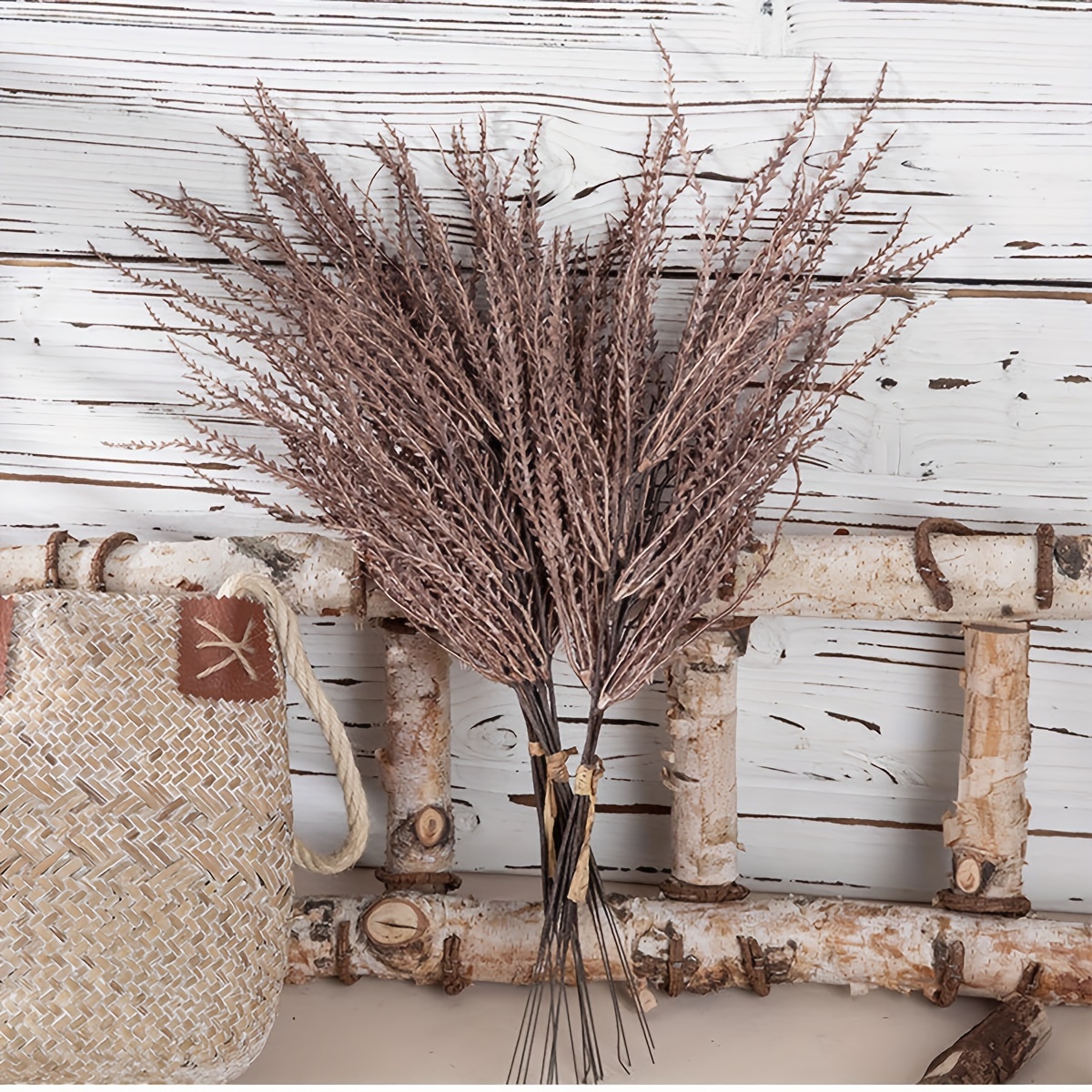 3 piezas, ramas rizadas realistas decorativas de ramas secas artificiales,  palos falsos de vid vintage/tallos de plantas de bricolaje de vegetación en