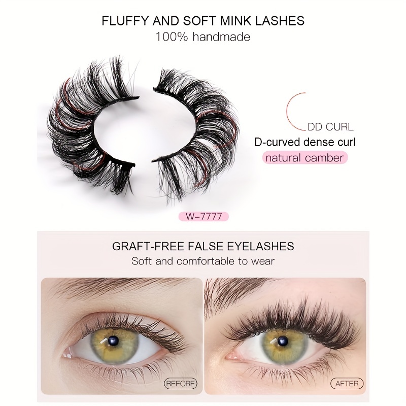10 Pairs Fluffy False Eyelashes Dramatic Look Thick Curly Faux Mink Lashes