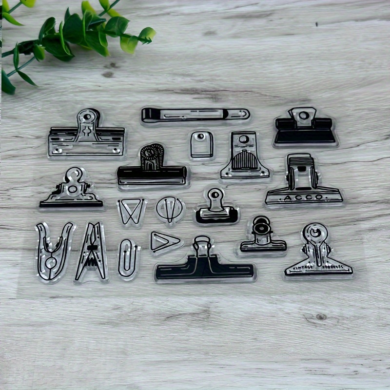 

1pc Transparent Rubber Seal Stamps Retro Rubber Clear Stamp For Cards Making Diy Scrapbooking Photo Journal Album Decoration Various Folders Stamp