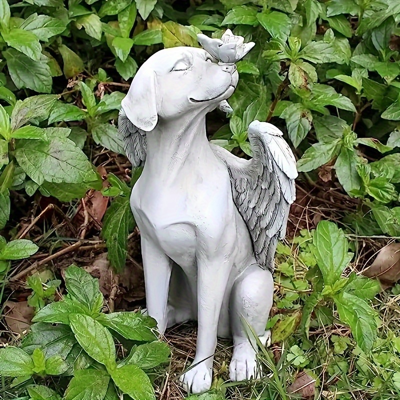 Angel Dog Memorial Statue Pet Memorial Stone Dogs Angel Dog - Temu