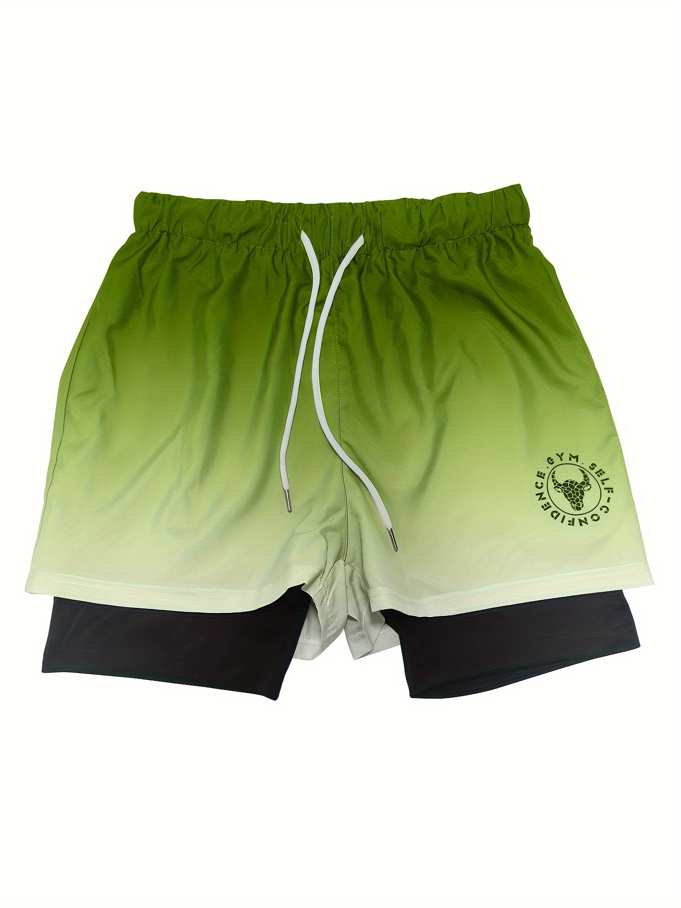 2 in 1 Double Layer Ombre Shorts Men's Sports Shorts Summer - Temu Canada