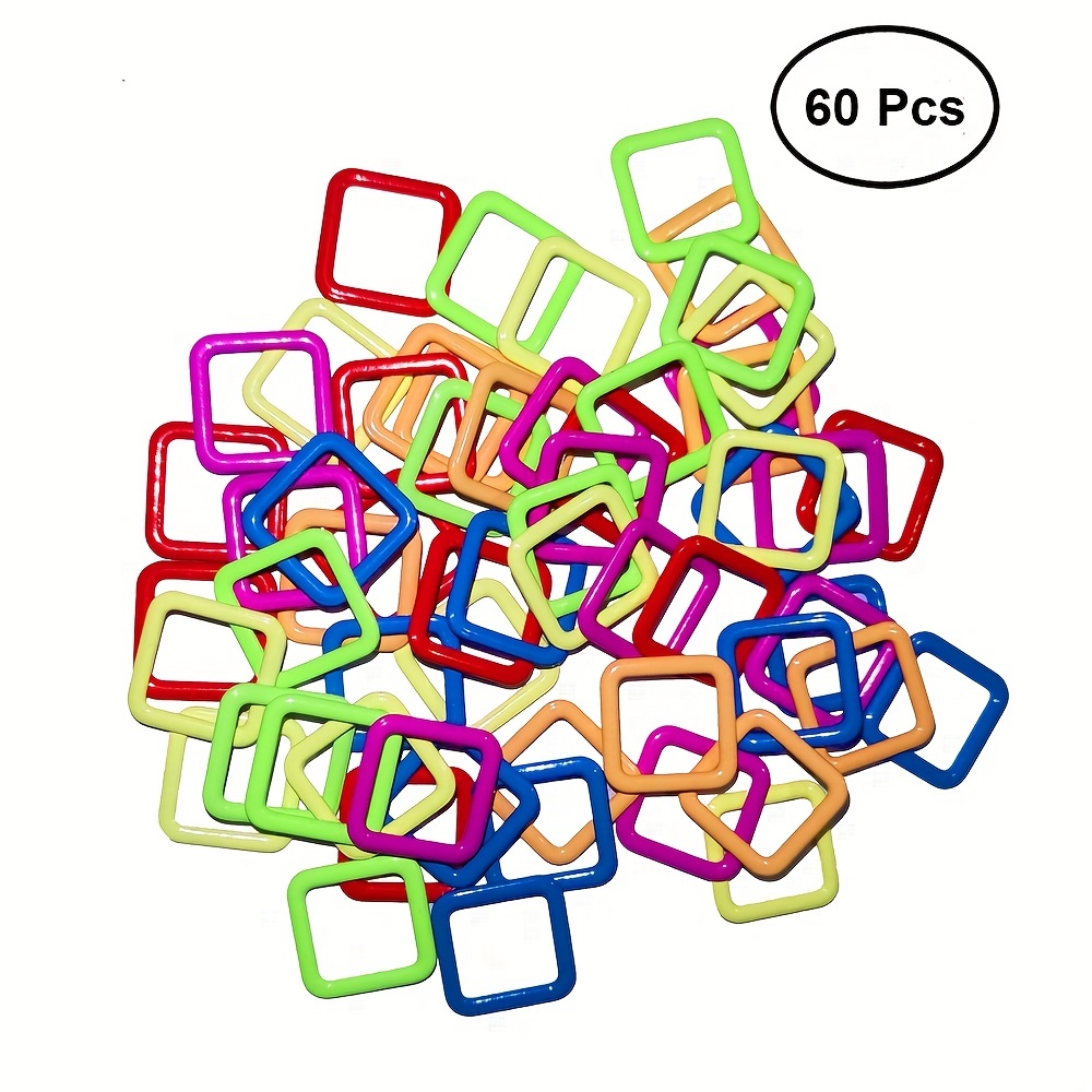 60cps Open Knit Stitch Markers With Rainbow Colored - Temu