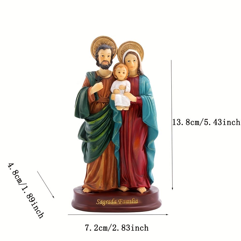 Statue Catholique pour la Décoration de la Maison, Scène de la Nativité,  Noël, Sainte Famille, Christ Jésus, Marie Joseph, Figurine Religieuse