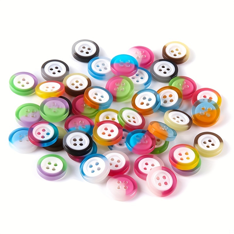 Mixed Color Resin Buttons For Children's Clothing Sewing - Temu