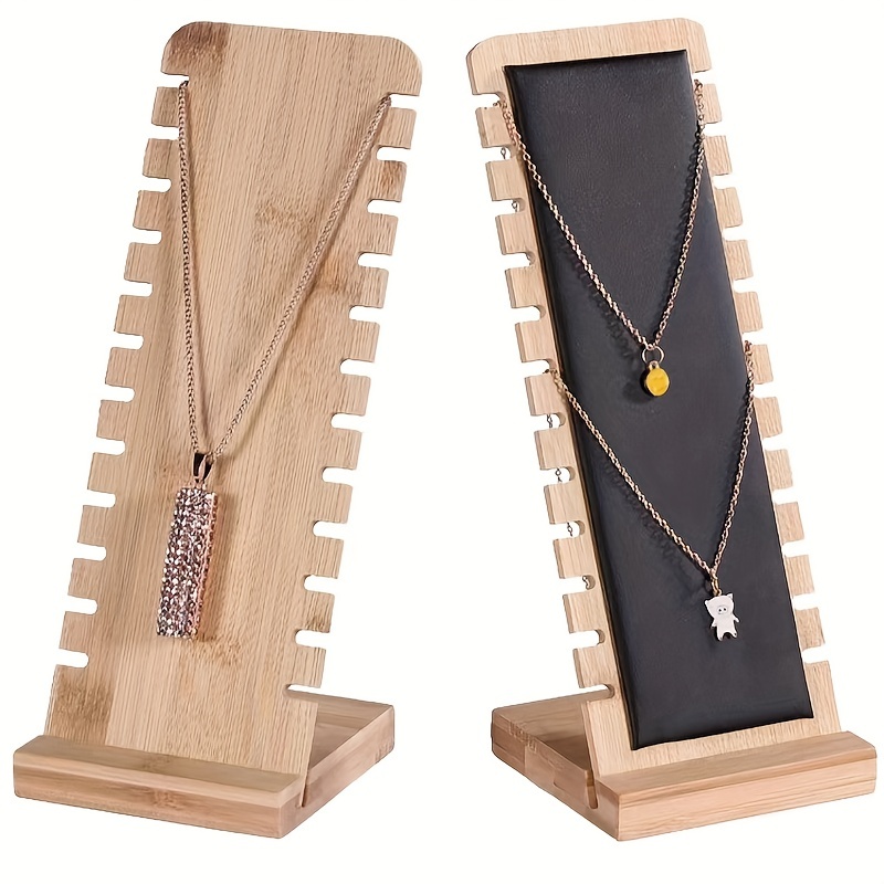  Fumingpal Soporte de exhibición de pendientes para vender,  soporte de exhibición de joyas plegable de madera con 32 ganchos  extraíbles, organizador de joyas de 4 niveles para tarjetas de aretes, 