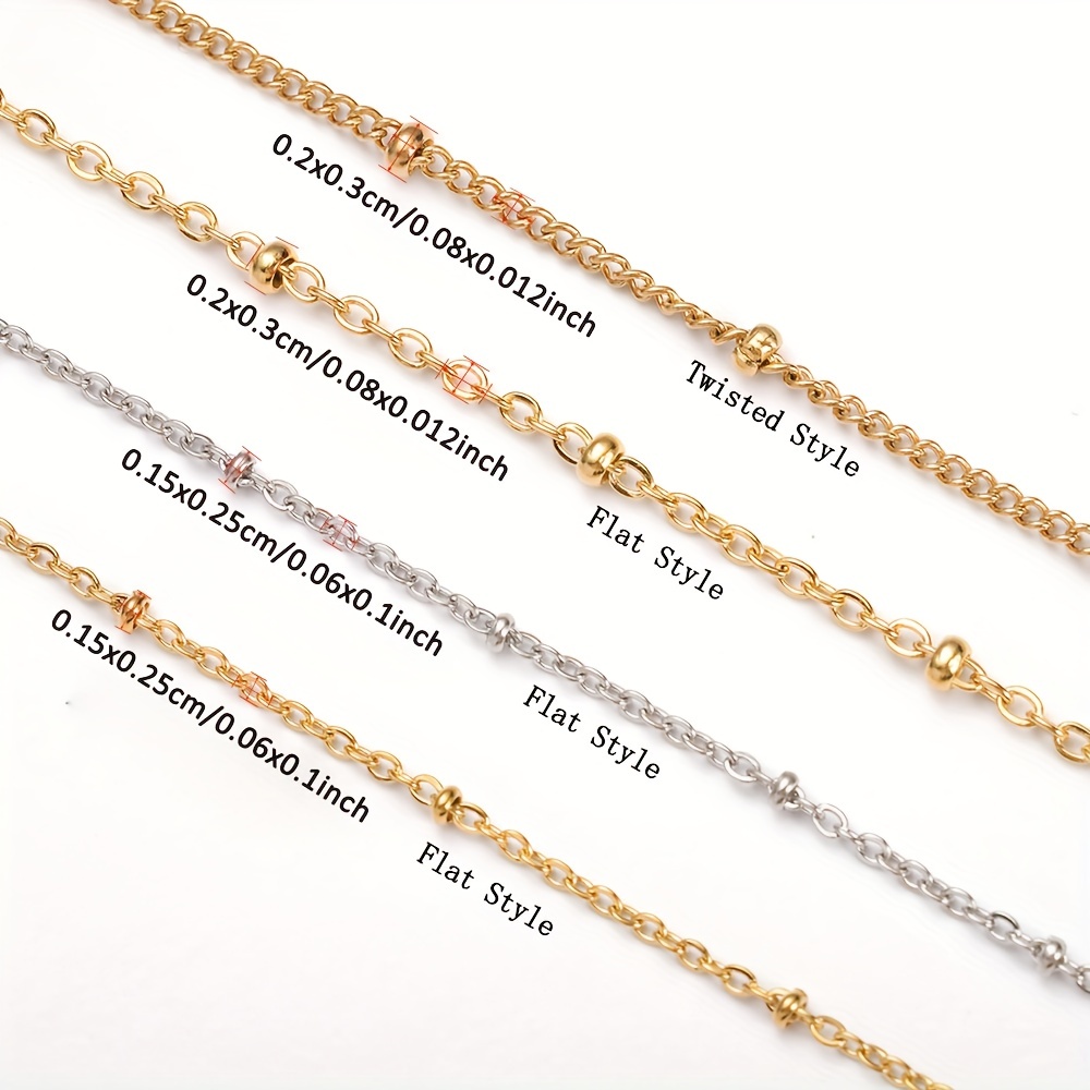2meters Stainless Steel Ball Bead Chain Golden Beaded Chains - Temu