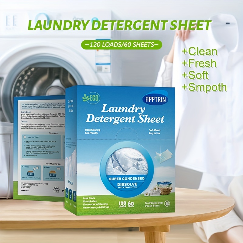 Laundry Detergent Sheets, 200 Sheets Fresh Linen Scent Laundry Sheets - Eco-Friendly Hypoallergenic Liquidless Washing Supplies for Dorm Travel