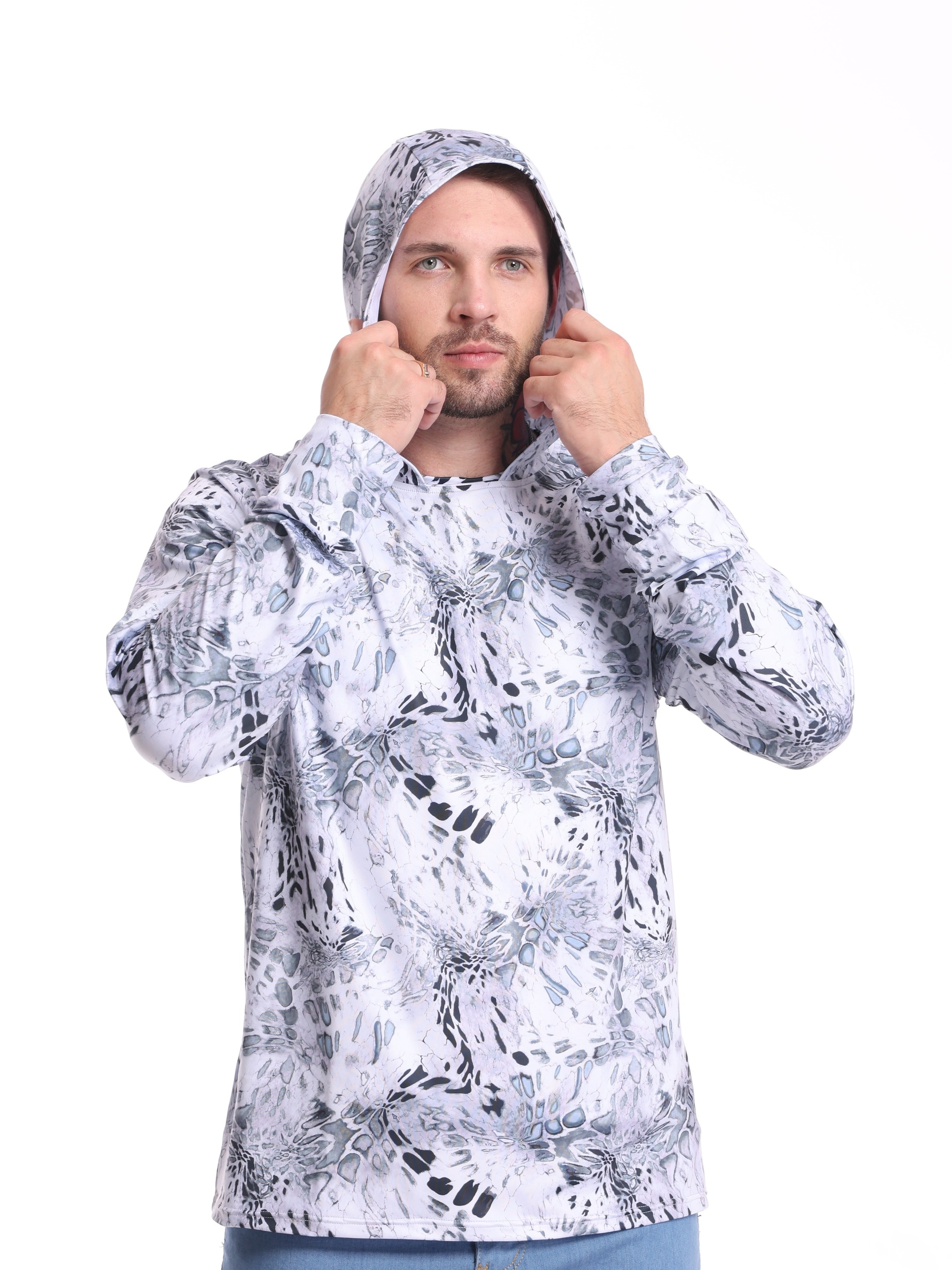 Men's Raglan Sleeve Fish Pattern Jacket Anti uv Sunscreen - Temu Canada