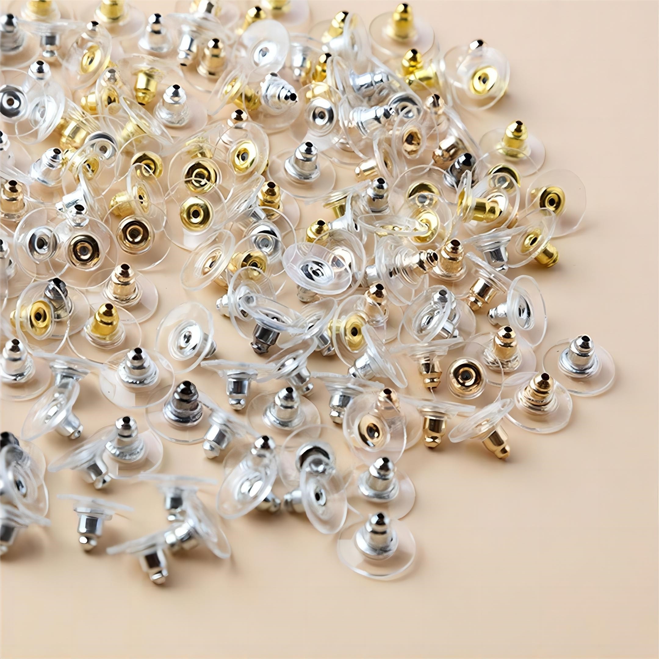 100pcs Earring Backs With Pad And Secure Backs For Droopy Earrings