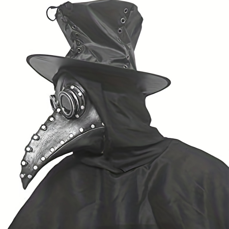 KEEHOM Masque de Docteur à l'époque de la peste Latex Long Bec d'Oiseau  Steampunk Déguisement pour Halloween, Cosplay Costume pour Adulte Élastique