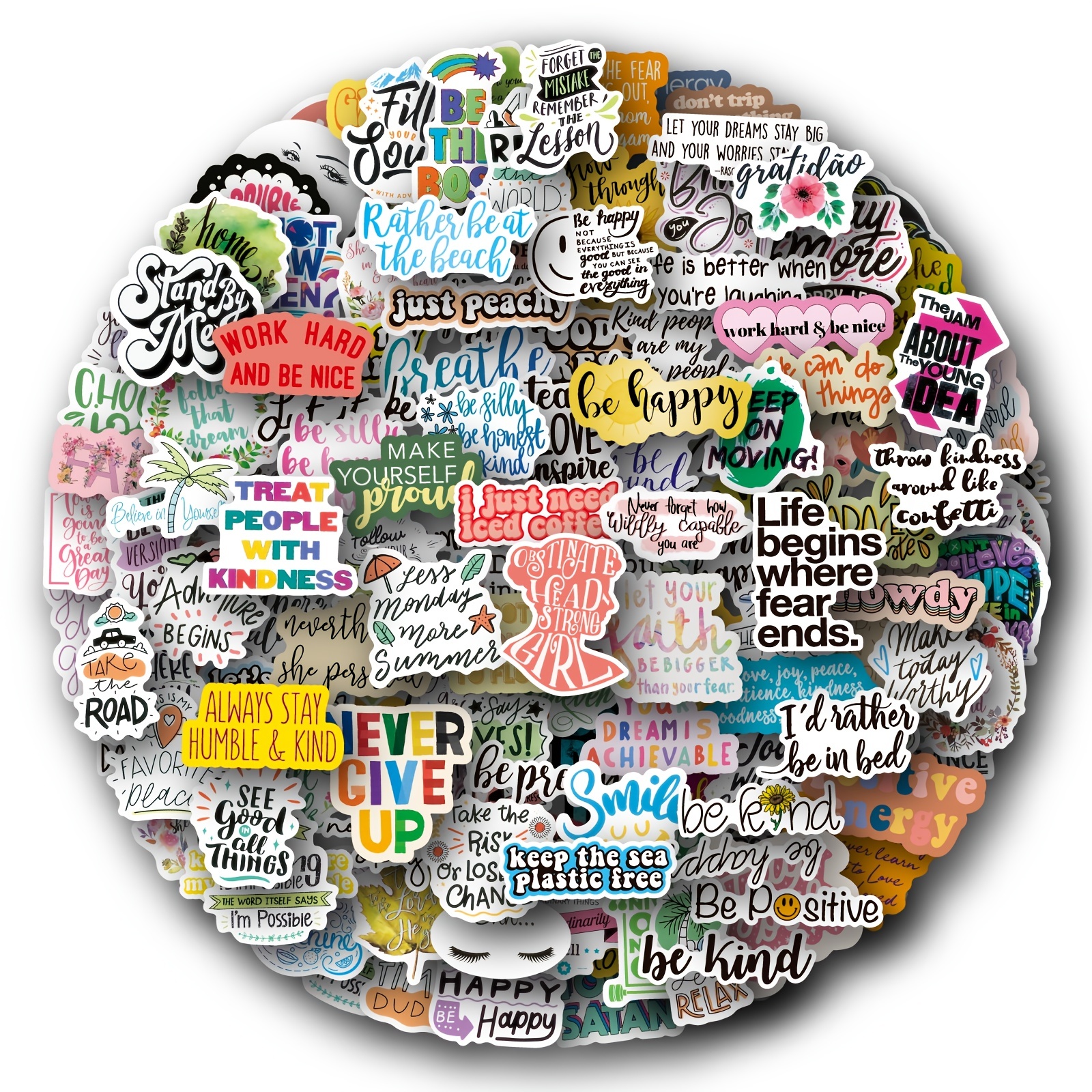 Quote Stickers, Positive Stickers 200Pcs Motivational Waterproof Vinyl  Stickers
