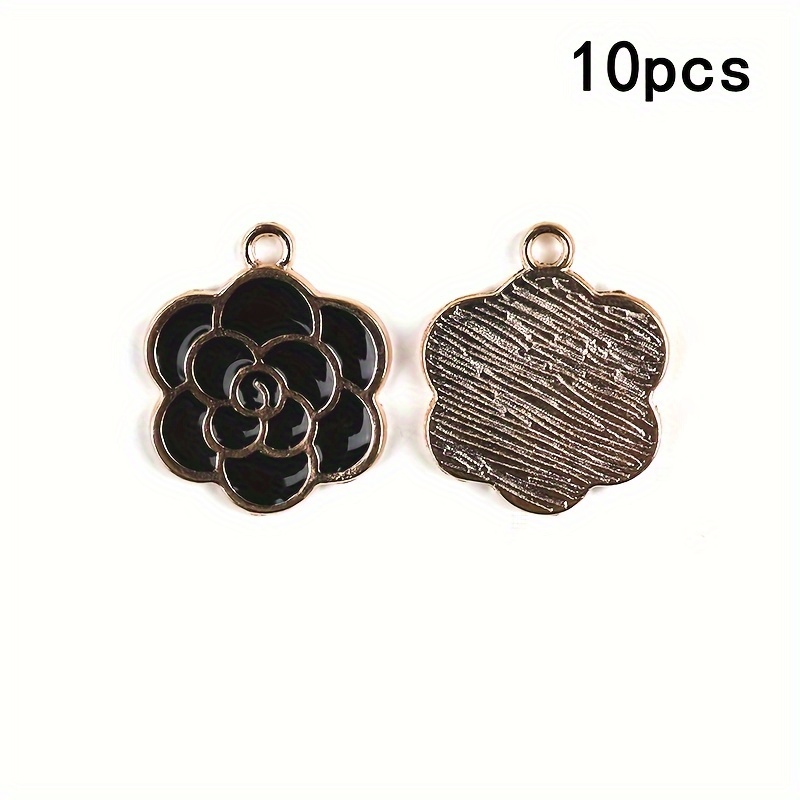 10PCS Enamel Flower Charm Pendant for Jewelry Making DIY Bracelet