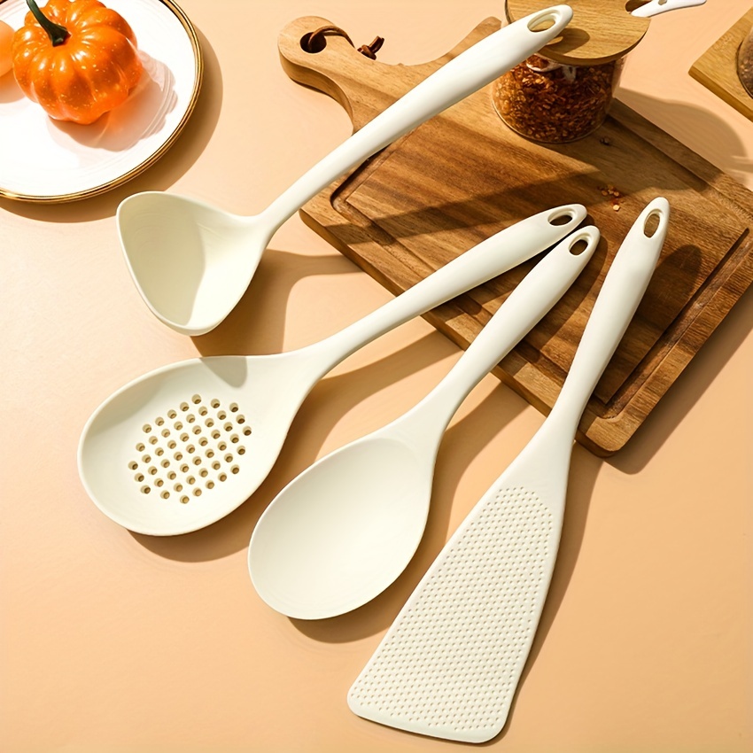 Silicone Cooking Utensils Kitchen Utensil Set, Wooden Handle, Spatula  Turner Soup Ladle Spoon Frying Shovel Colander Cooking Non-stick Cookware Kitchen  Accessories - Temu