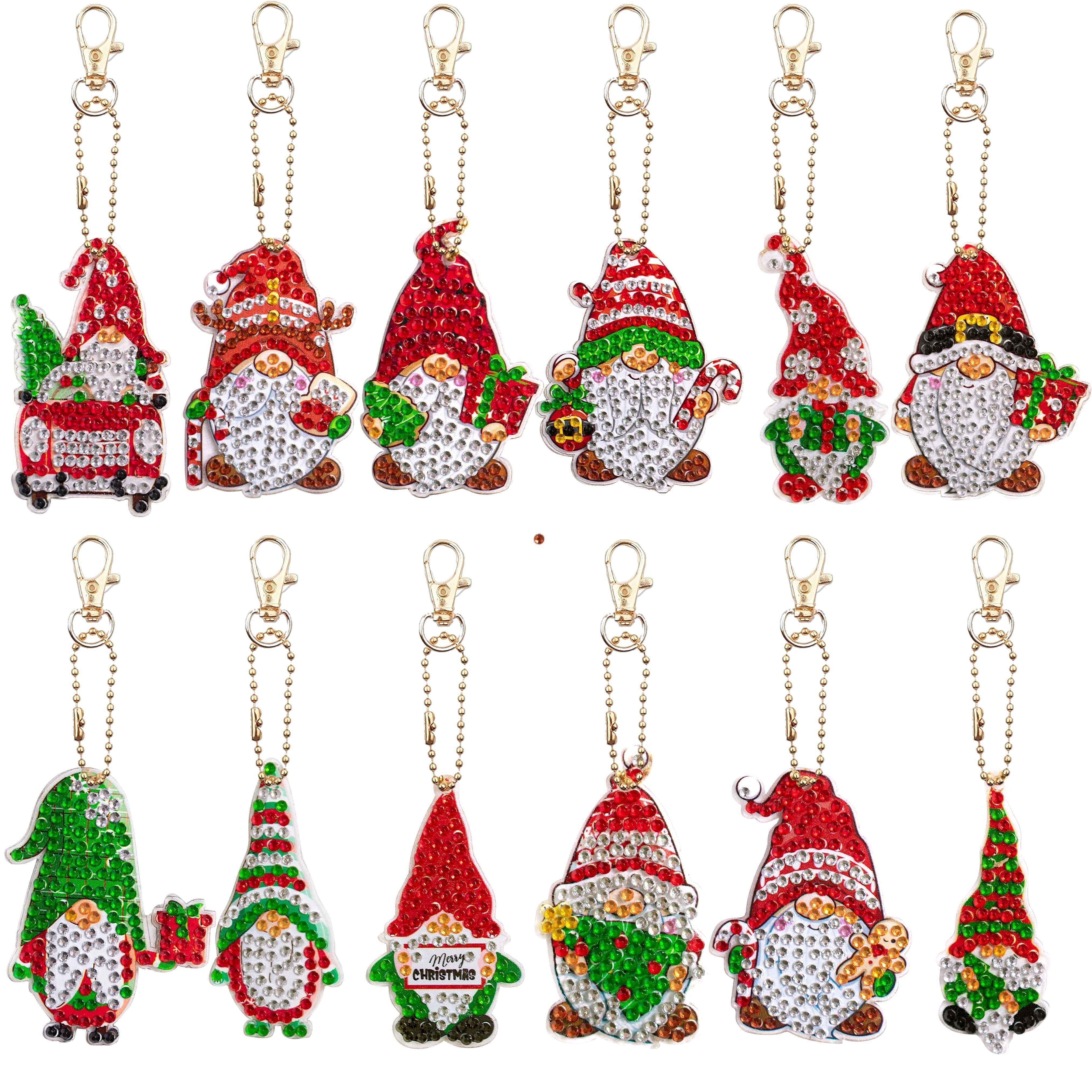 New 2023 Christmas Diamond Art Painting Ornaments Kit, 12 pcs 5D Double  Side DIY Diamond Art Keychain Kits for Kids, Christmas Pendant Crystal