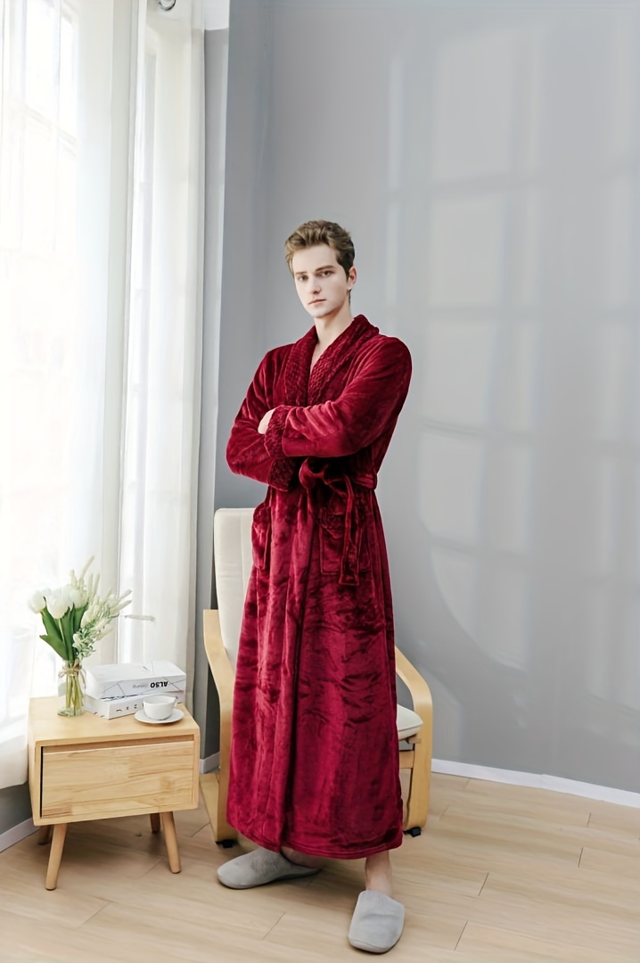 Mens Red Fleece Robe